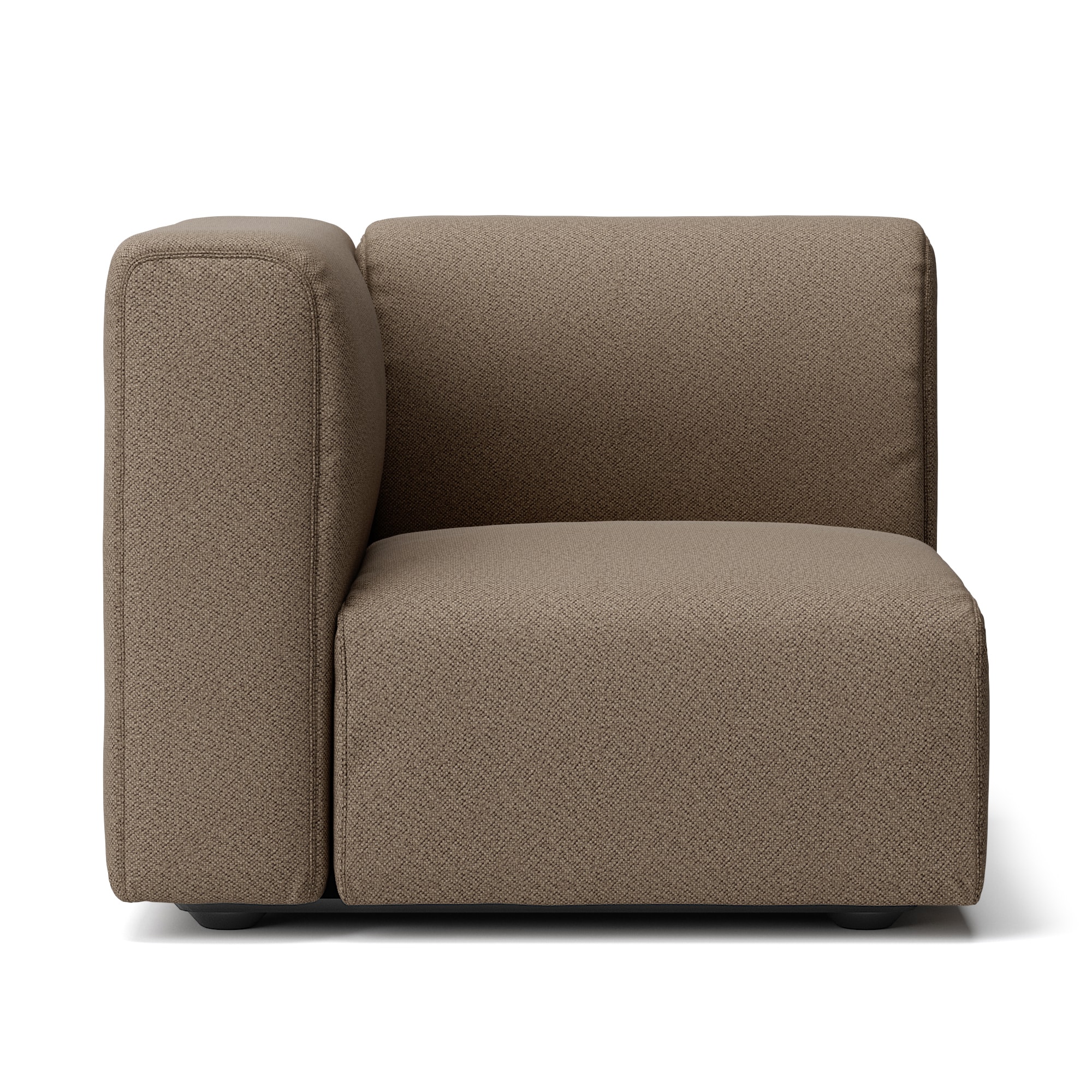 綿太番手ユニットソファ・アーム付・小用カバー／ブラウン