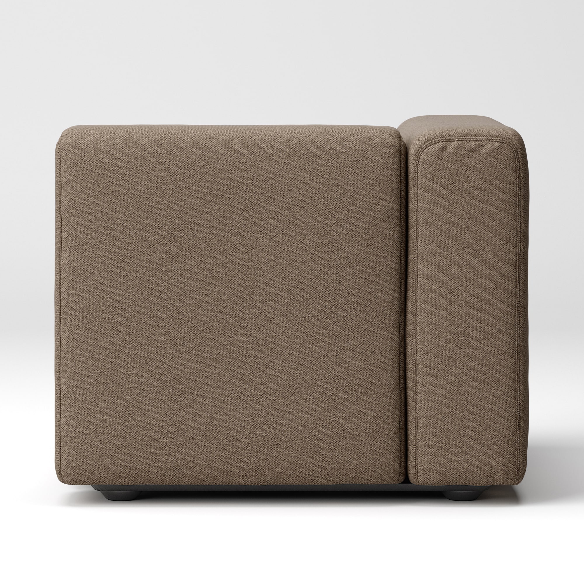 綿太番手ユニットソファ・アーム付・小用カバー／ブラウン