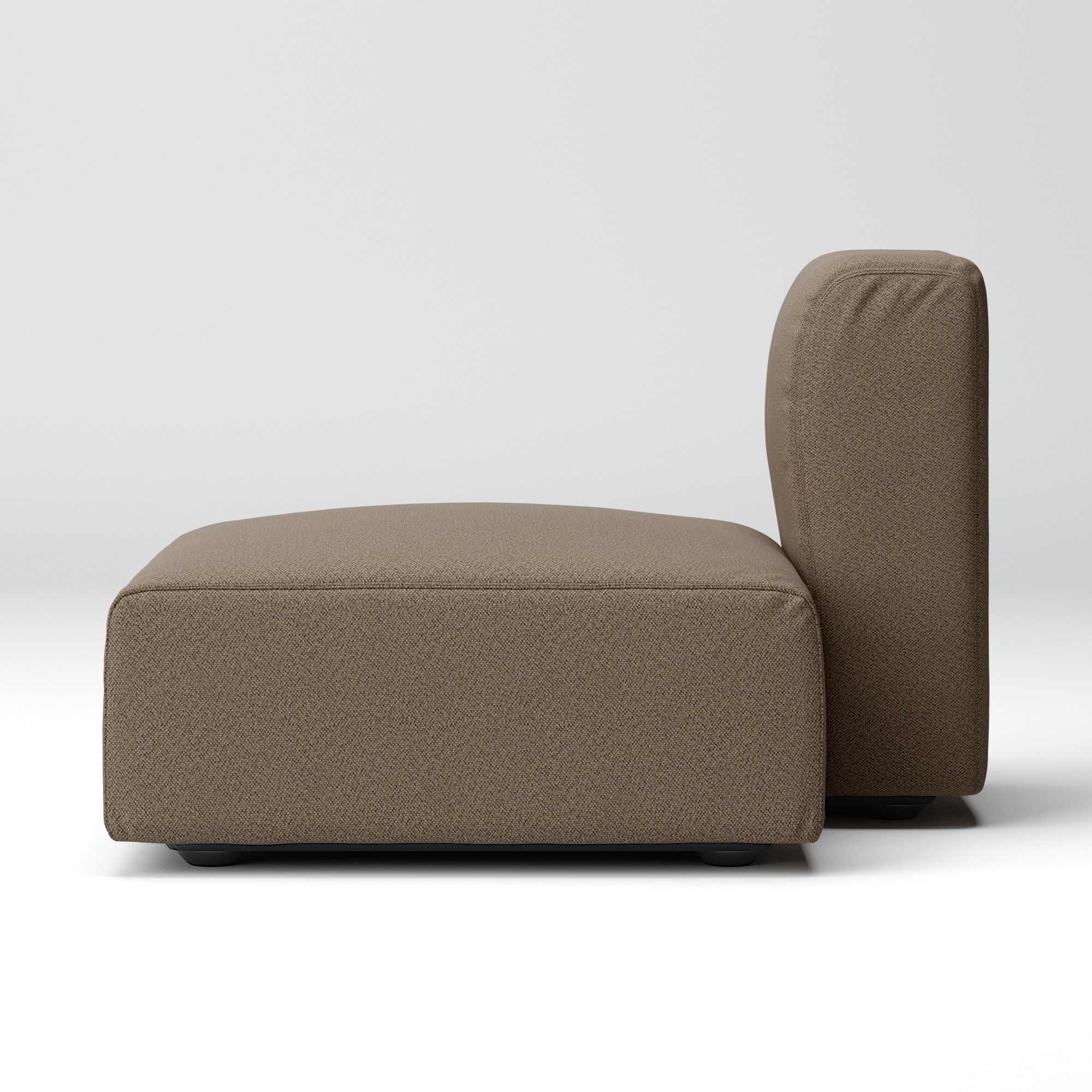 綿太番手ユニットソファ・ハーフバックレスト・大用カバー／ブラウン