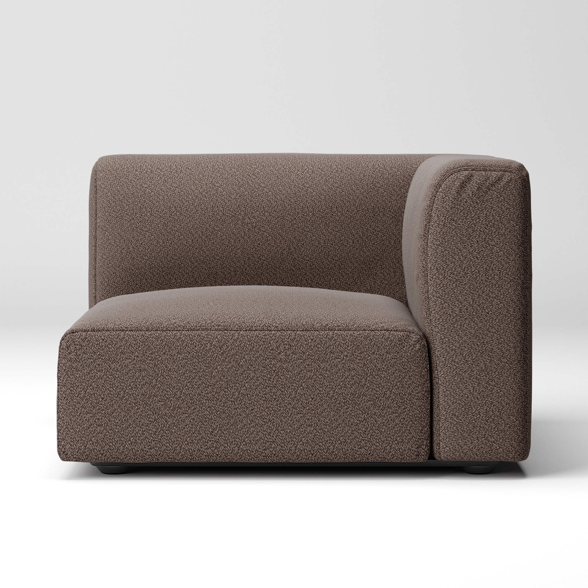 綿太番手ユニットソファアーム付・大・幅９８ｃｍ用カバー／ダークブラウン