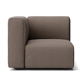 綿太番手ユニットソファ・アーム付・小用カバー／ダークブラウン