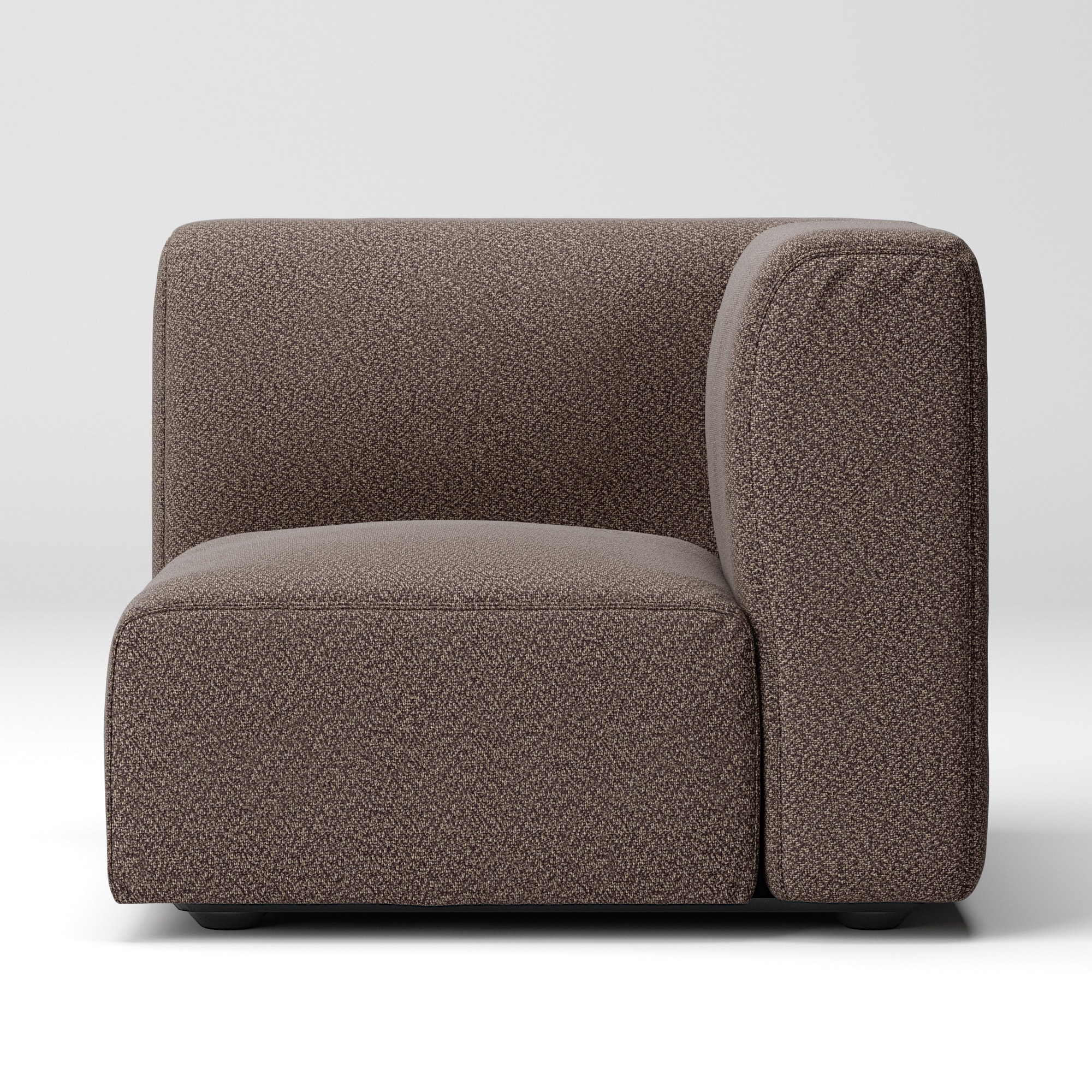 綿太番手ユニットソファ・アーム付・小用カバー／ダークブラウン