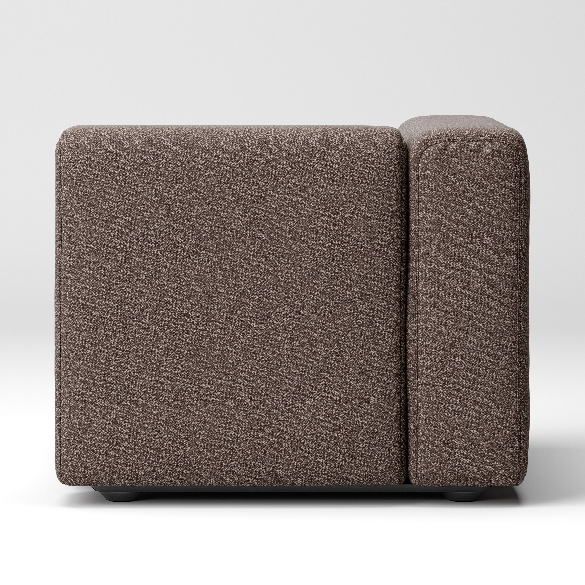 綿太番手ユニットソファ・アーム付・小用カバー／ダークブラウン