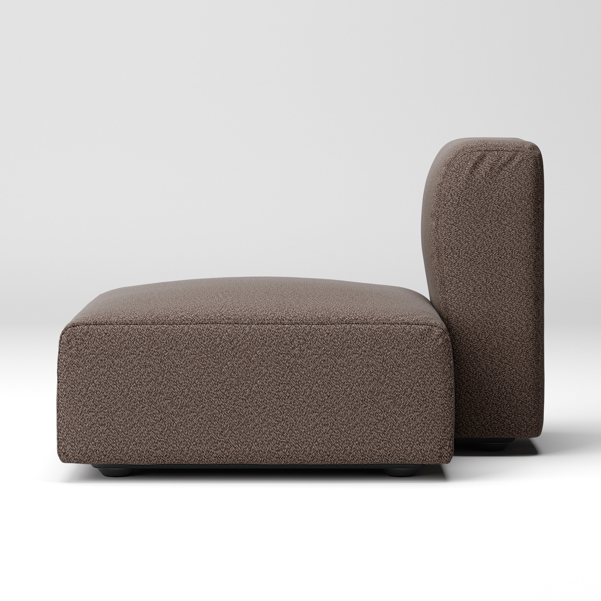 綿太番手ユニットソファ・ハーフバックレスト・大用カバー／ダークブラウン