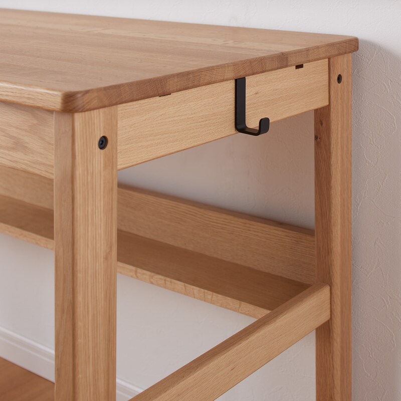 オーク無垢材デスク（引出・足元棚付） | 無印良品 