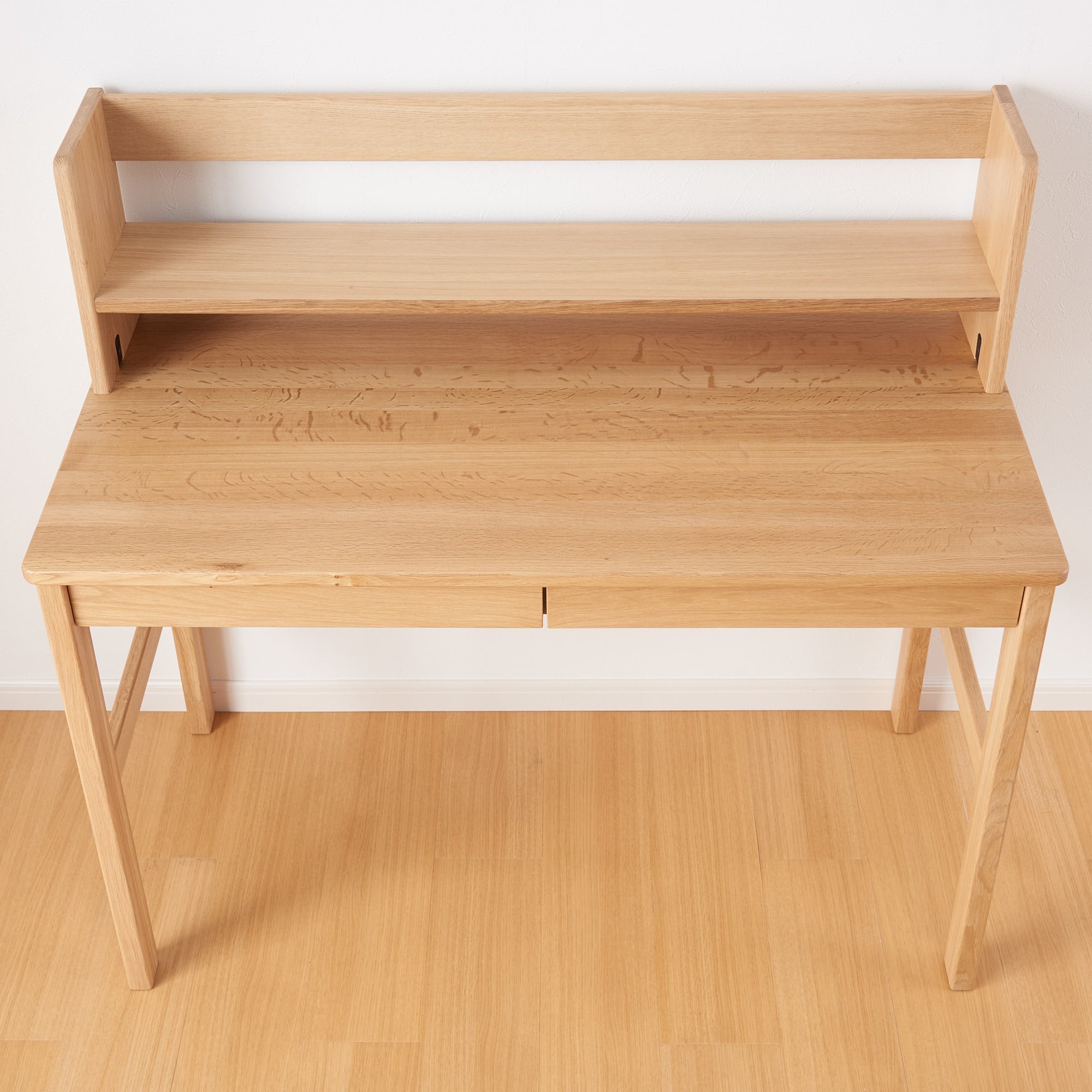 オーク無垢材デスク用上置き棚