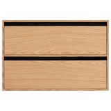 木製収納ケース・引出式・２段・ワイド・オーク材