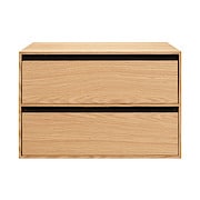 木製収納ケース 引出式 ２段 ワイド オーク材 約幅５２ 奥行３７ 高さ３４ ５ｃｍ シェルフ 棚 ラック 通販 無印良品