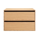 木製収納ケース・引出式・２段・ワイド・オーク材