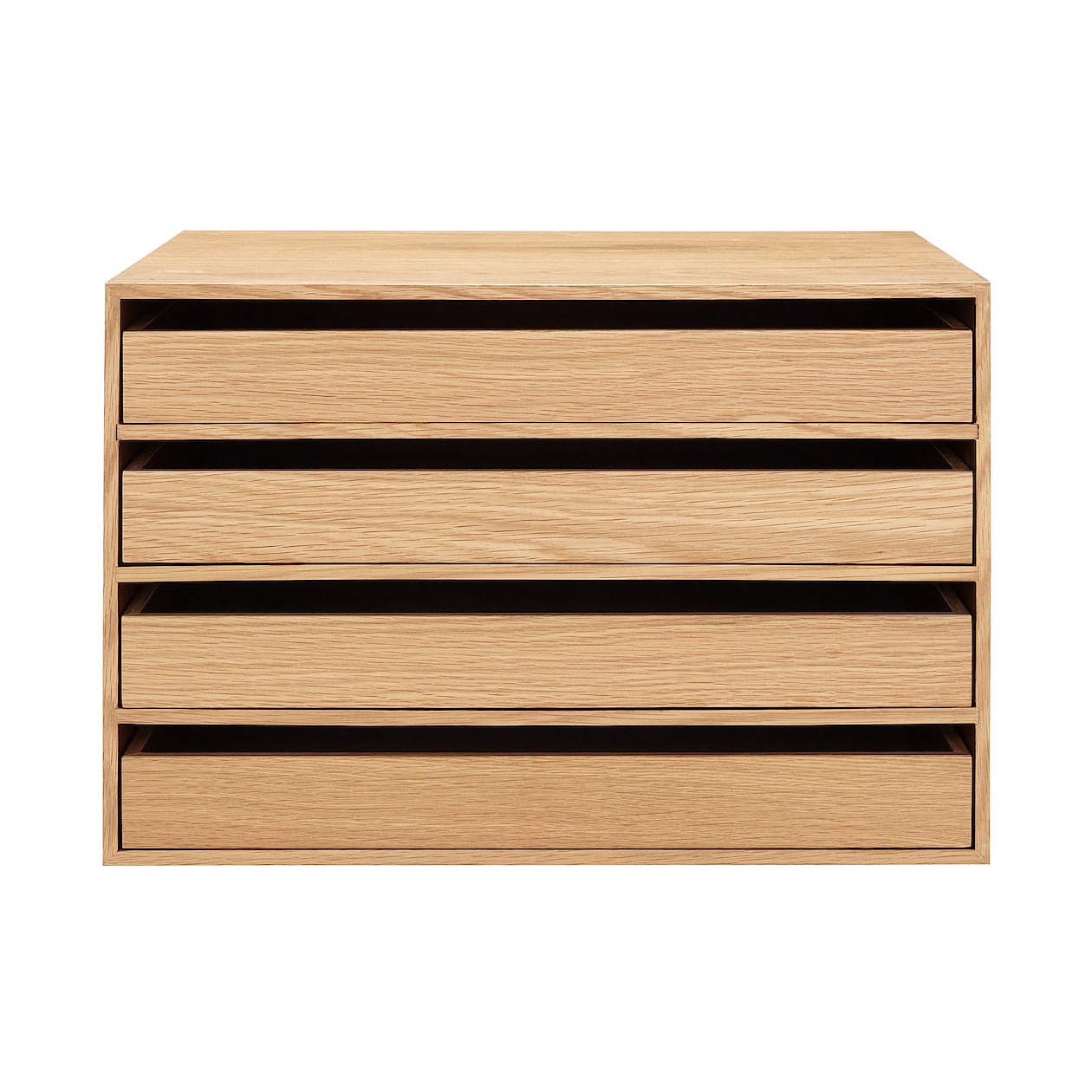 木製収納ケース・引出式・４段・ワイド・オーク材 | 無印良品