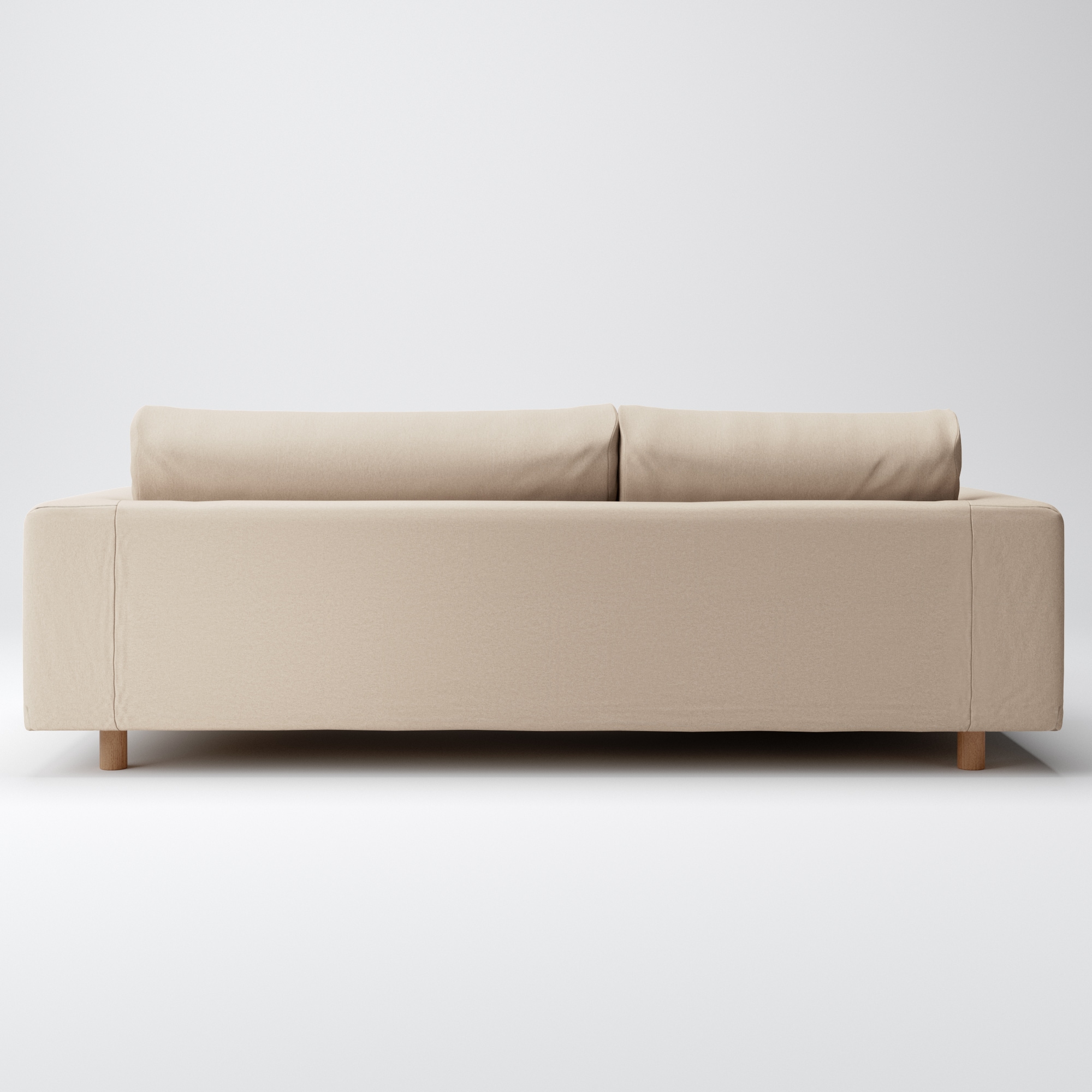 綿平織ソファ本体３シーターフェザーポケットコイルカウチタイプ右用カバー／ベージュ