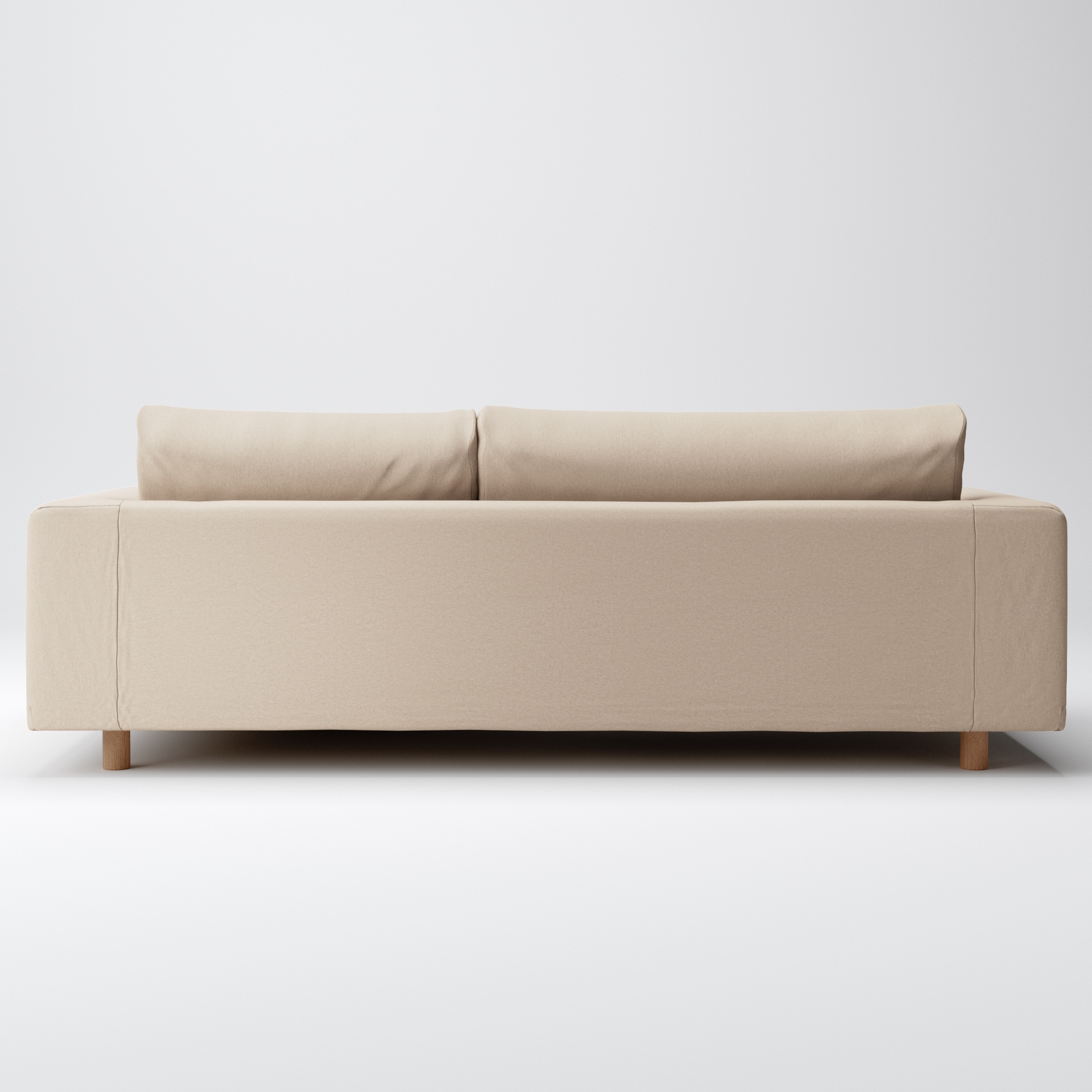 綿平織ソファ本体３シーターフェザーポケットコイルカウチタイプ左用カバー／ベージュ