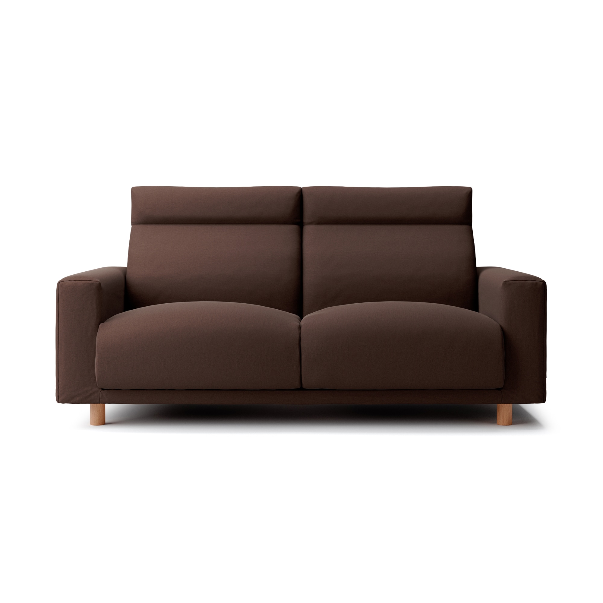 綿平織ソファ本体２．５Ｓフェザーポケットコイルハイバックタイプ用カバーダークＢＲ