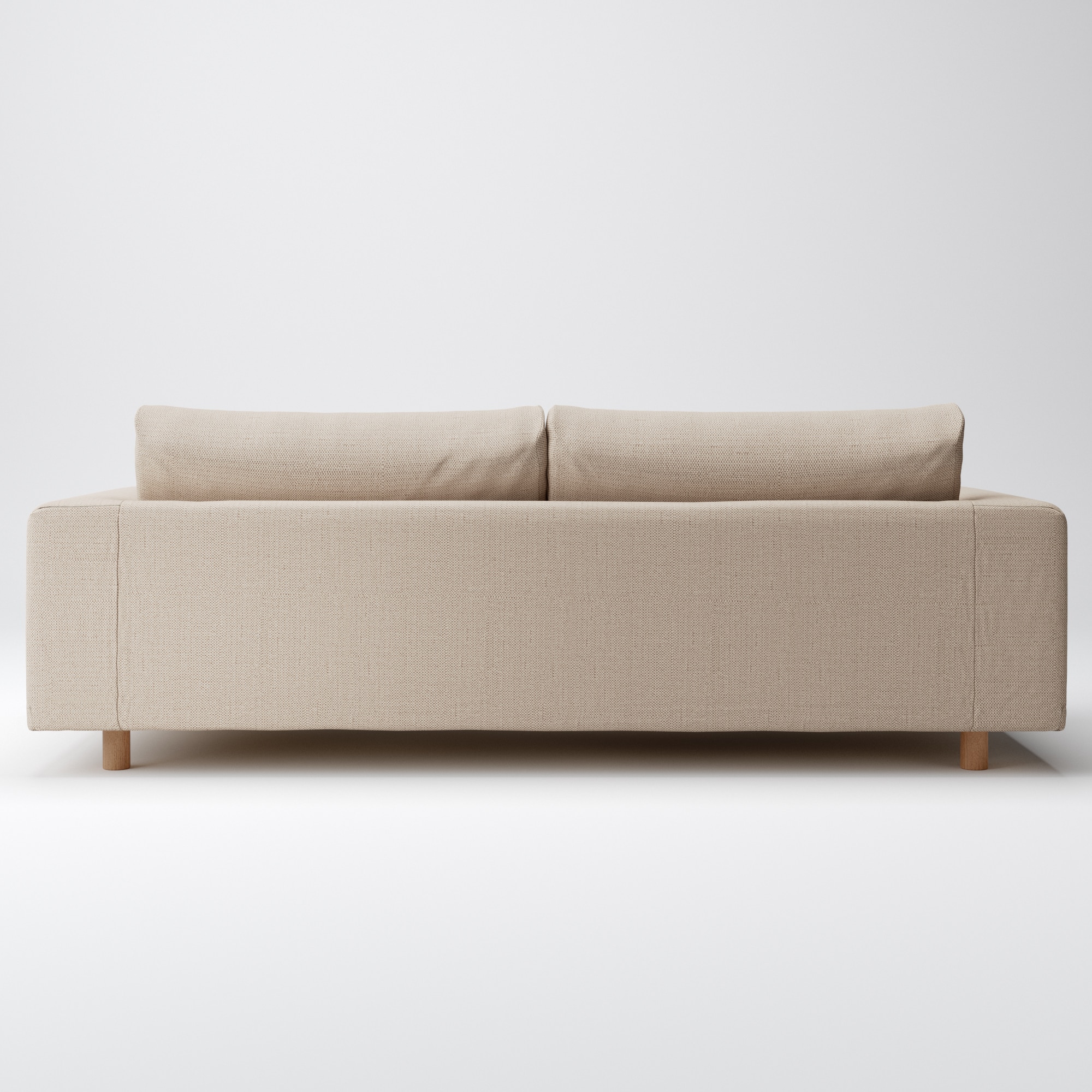 綿ポリエステル変り織ソファ本体３シーターフェザーポケットコイル用カバー／ベージュ