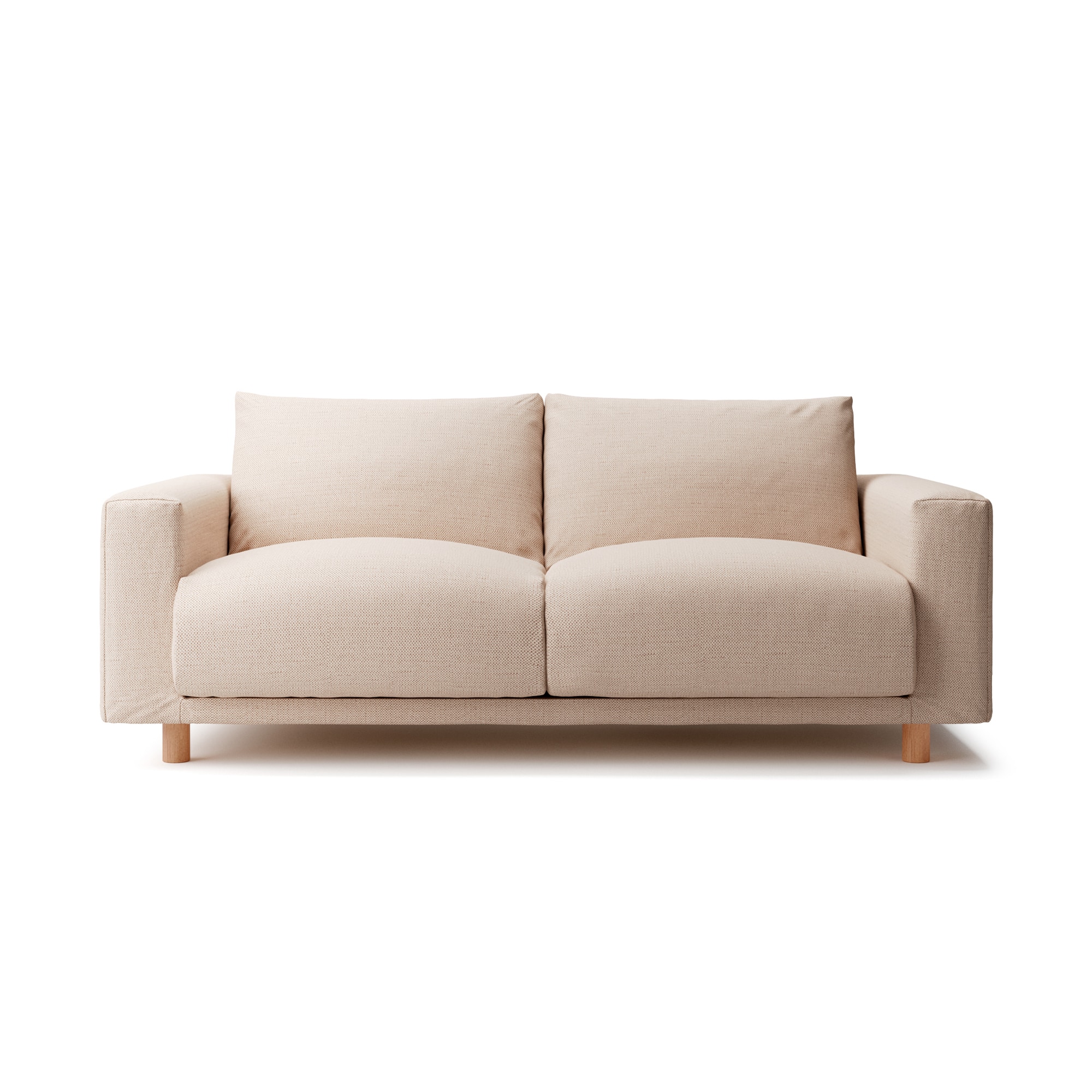 綿ポリエステル変り織ソファ本体２．５シーターフェザーポケットコイルカバーベージュ