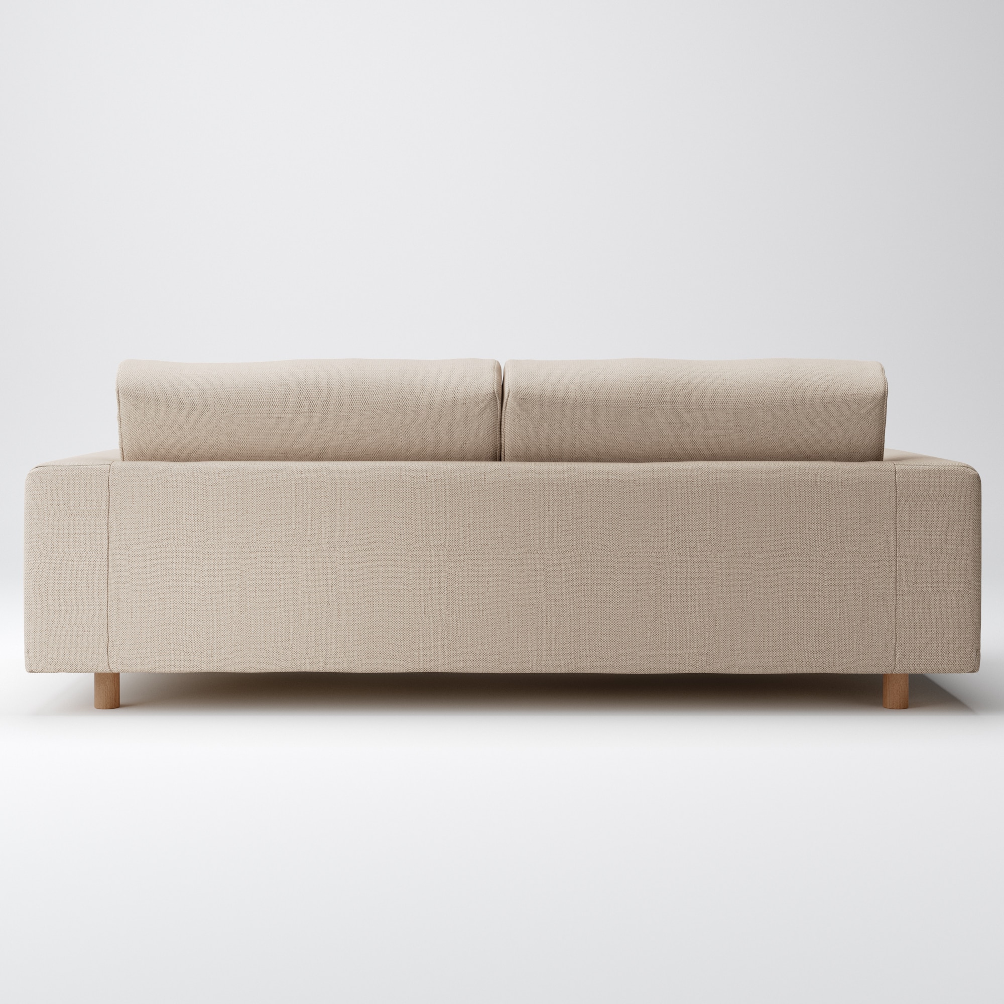 綿ポリエステル変り織ソファ本体３シーターウレタンポケットコイル用カバー／ベージュ