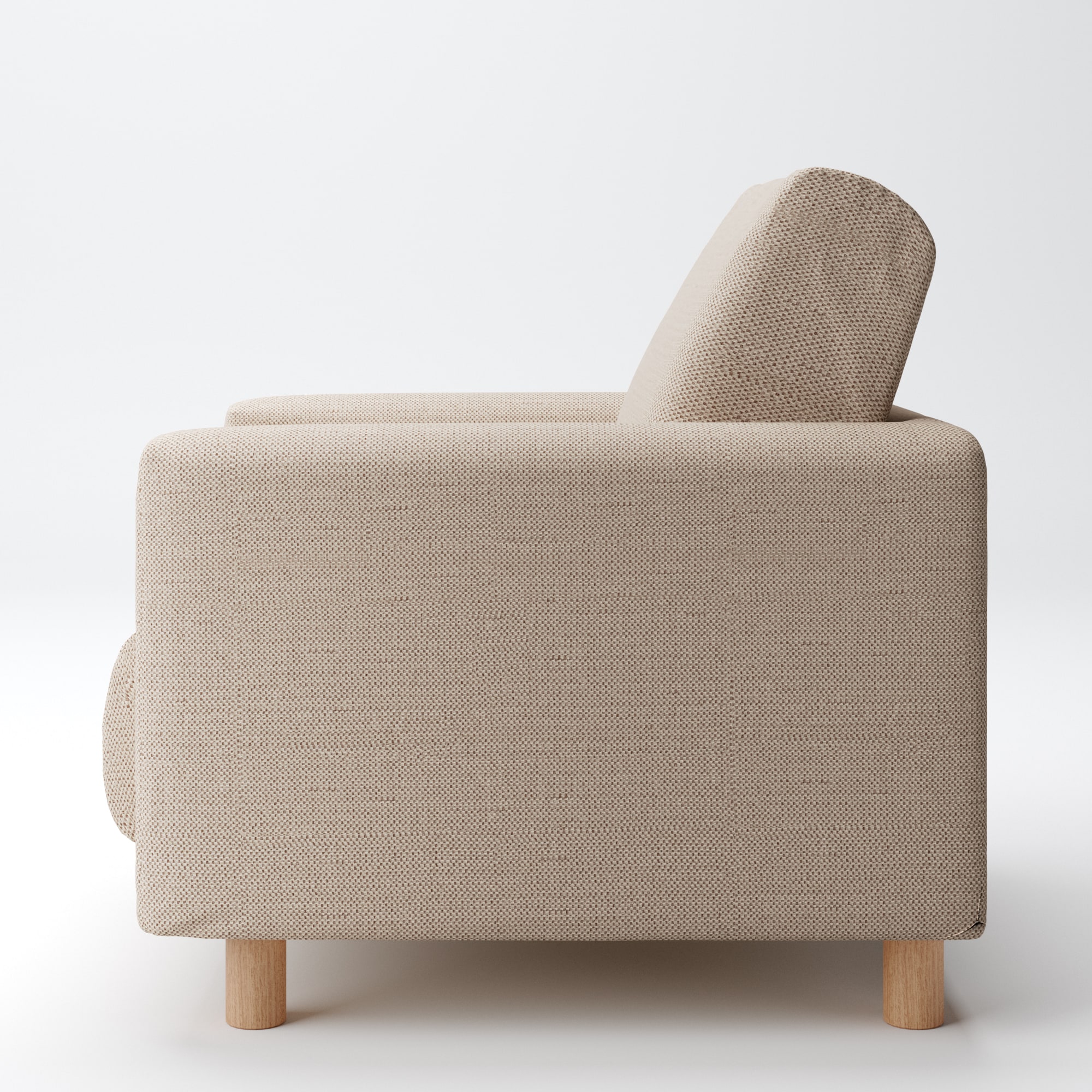 綿ポリエステル変り織ソファ本体１シーターウレタンポケットコイル用カバー／ベージュ