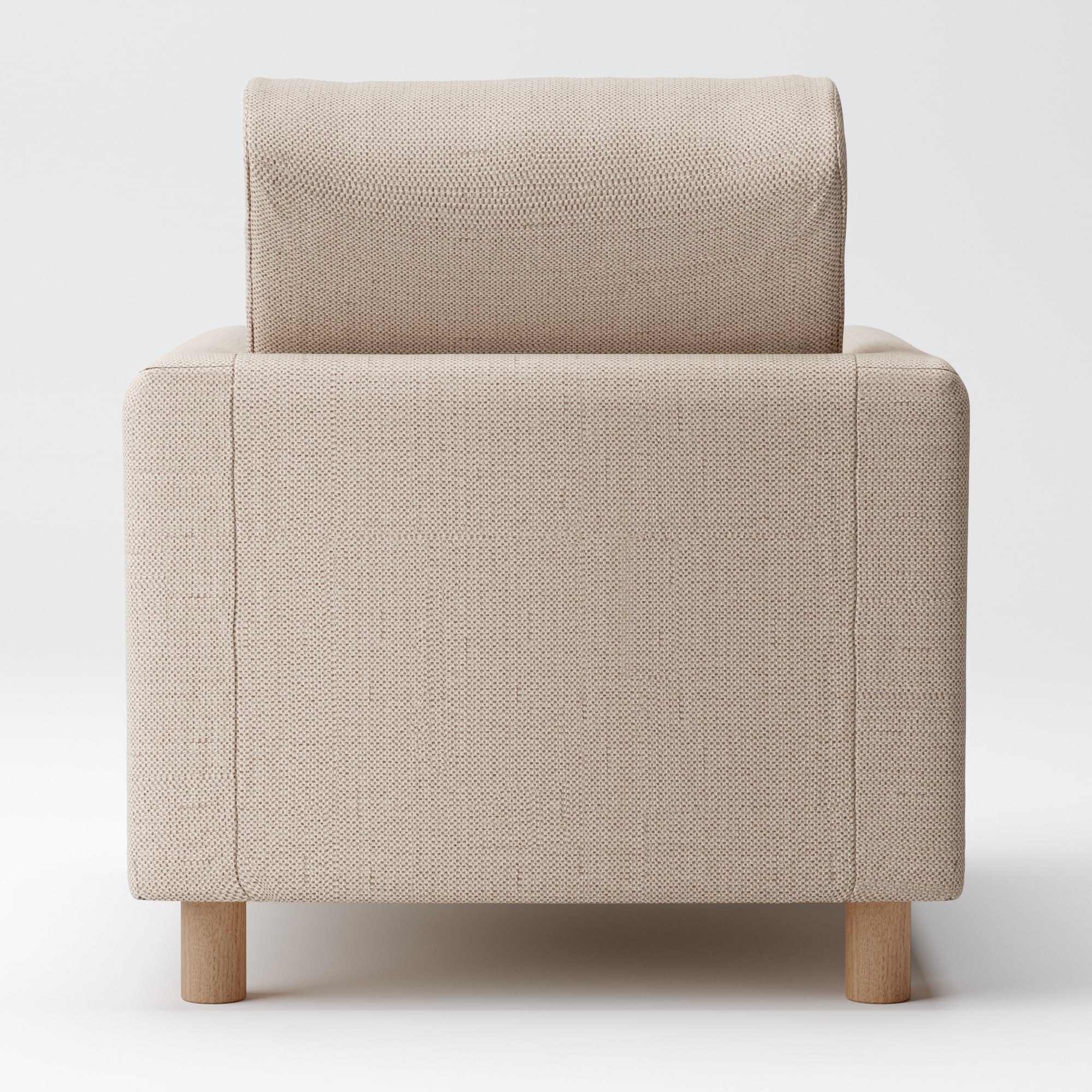 綿ポリエステル変り織ソファ本体１シーターウレタンポケットコイル用カバー／ベージュ