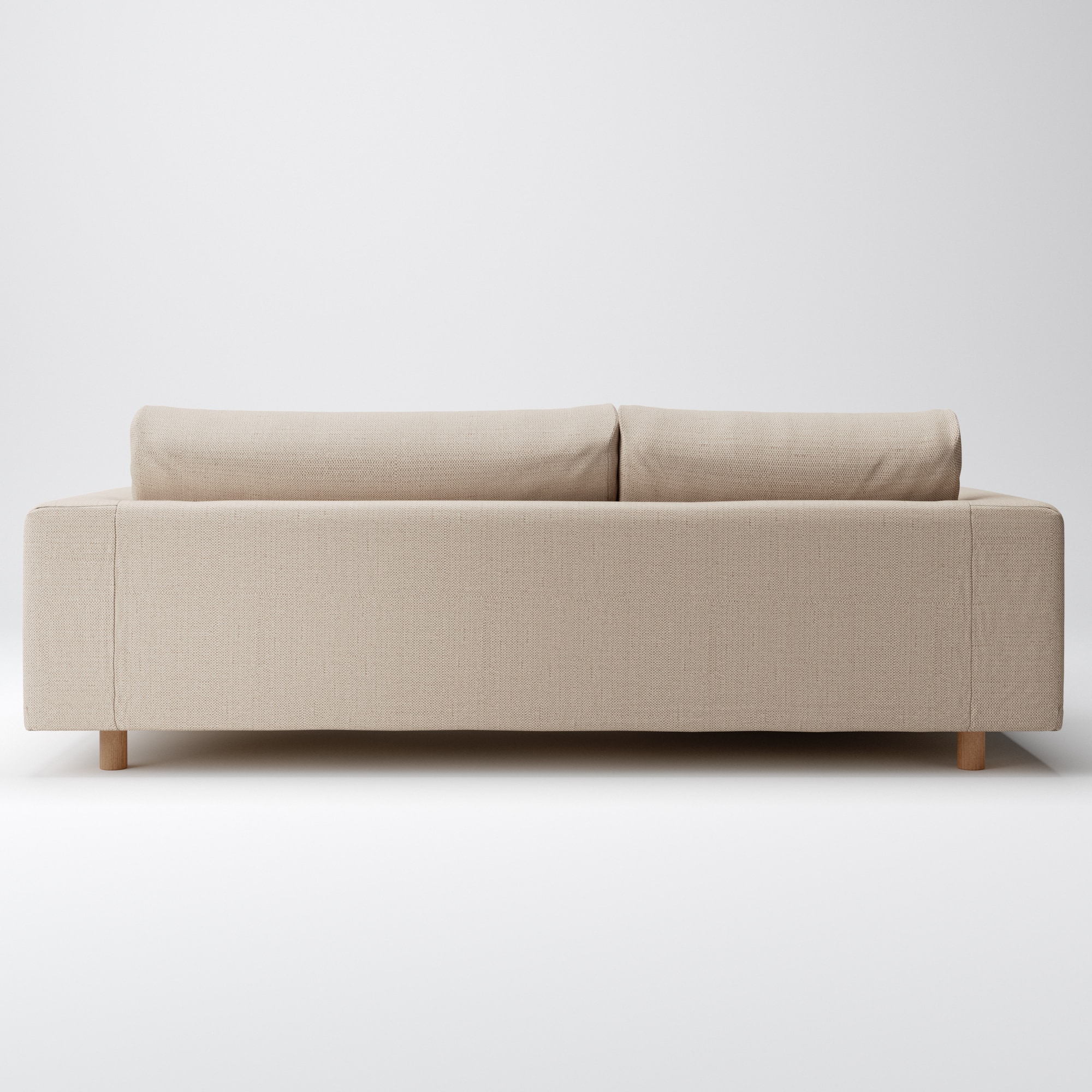 綿ポリエステル変り織ソファ本体３Ｓフェザーポケットコイルカウチタイプ右カバーＢＥ