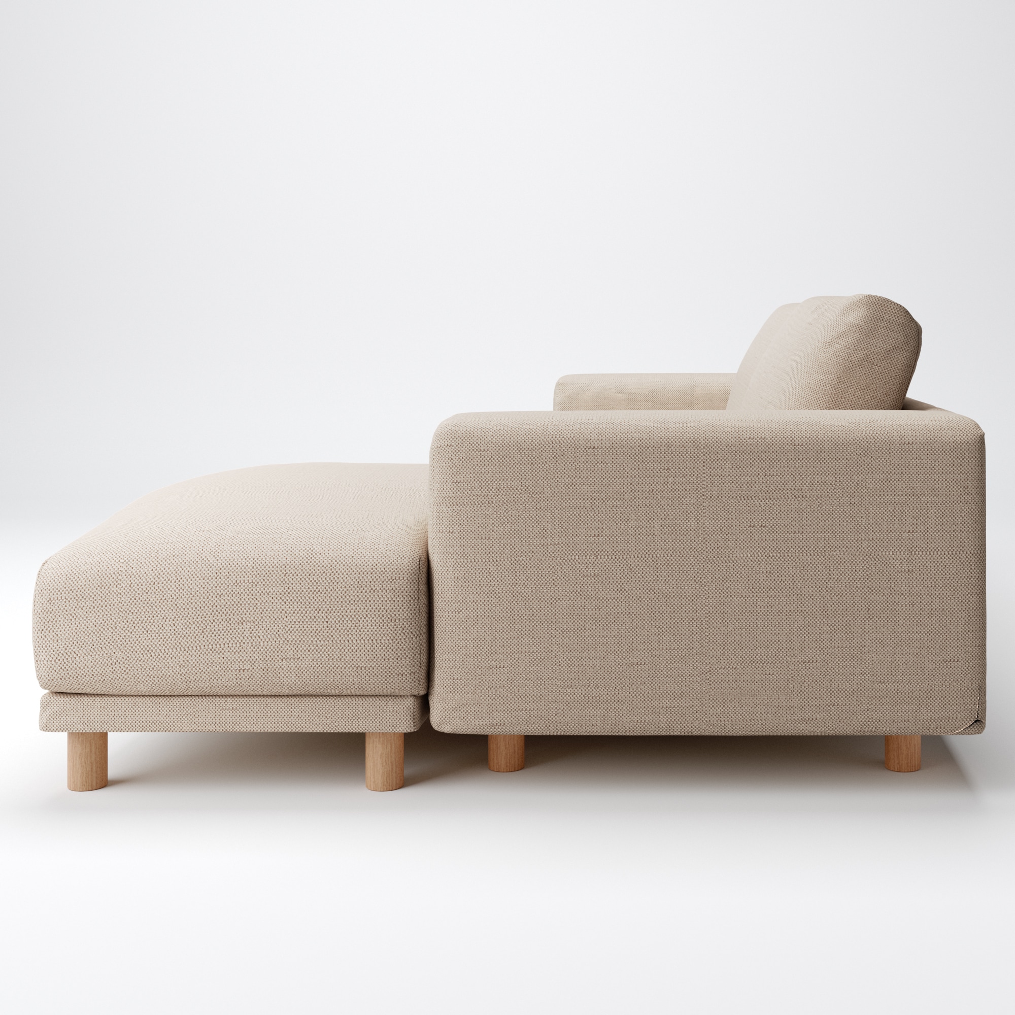 無印良品 綿麻バスケット織ソファ 本体3S・フェザーポケットコイルカウチタイプ 綿麻バスケット織ソファ本体・3シーター・フェザー・ポケットコイル用