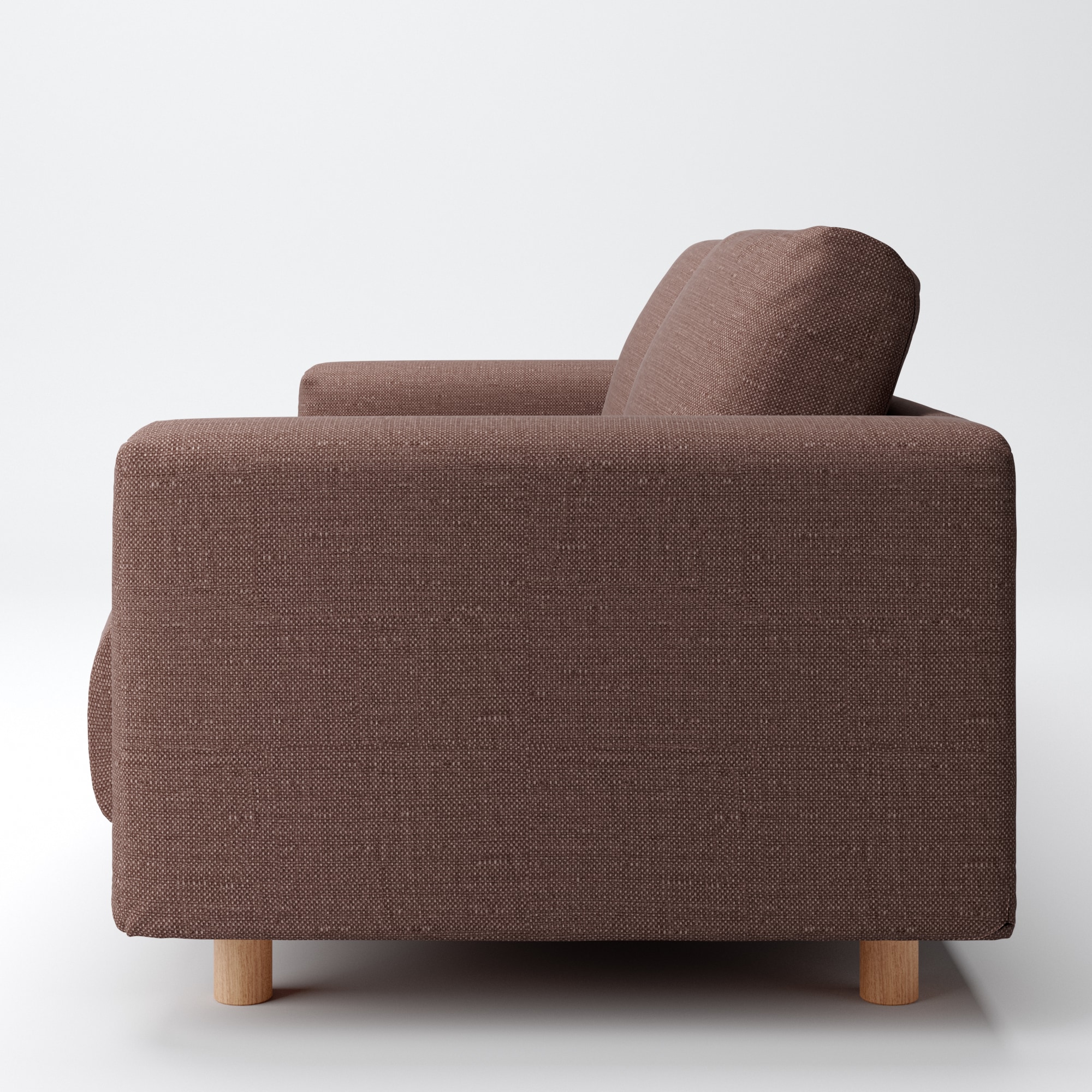 綿ポリエステル変り織ソファ本体２．５シーターフェザーポケットコイルカバーブラウン