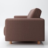 綿ポリエステル変り織ソファ本体３シーターウレタンポケットコイル用カバー／ブラウン