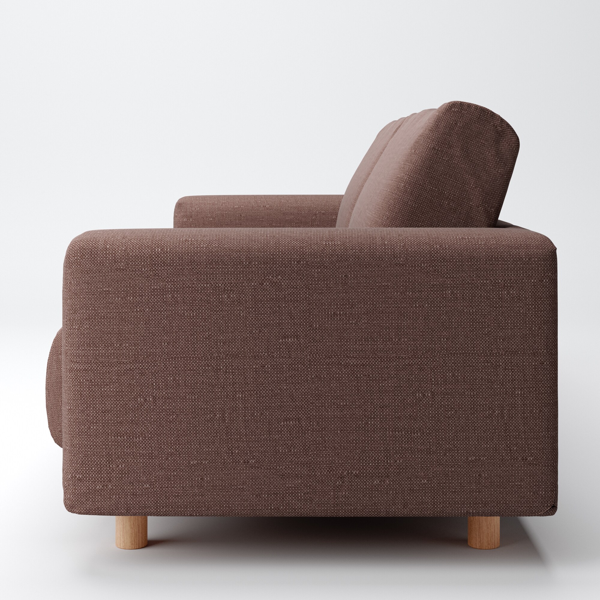 綿ポリエステル変り織ソファ本体３シーターウレタンポケットコイル用カバー／ブラウン