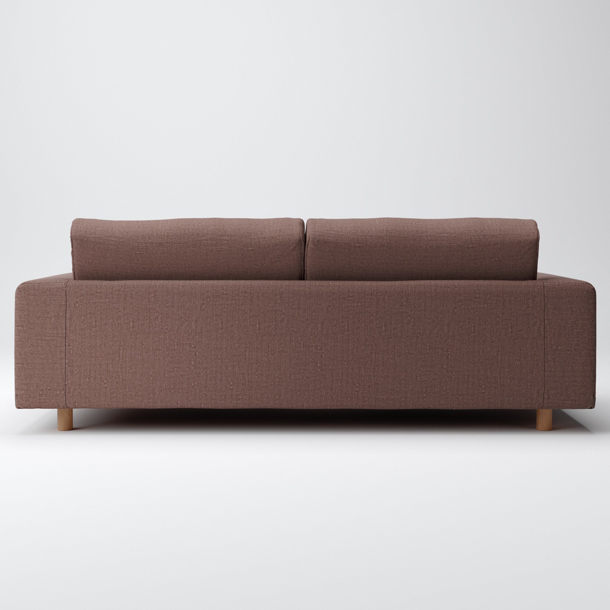 綿ポリエステル変り織ソファ本体３シーターウレタンポケットコイル用カバー／ブラウン