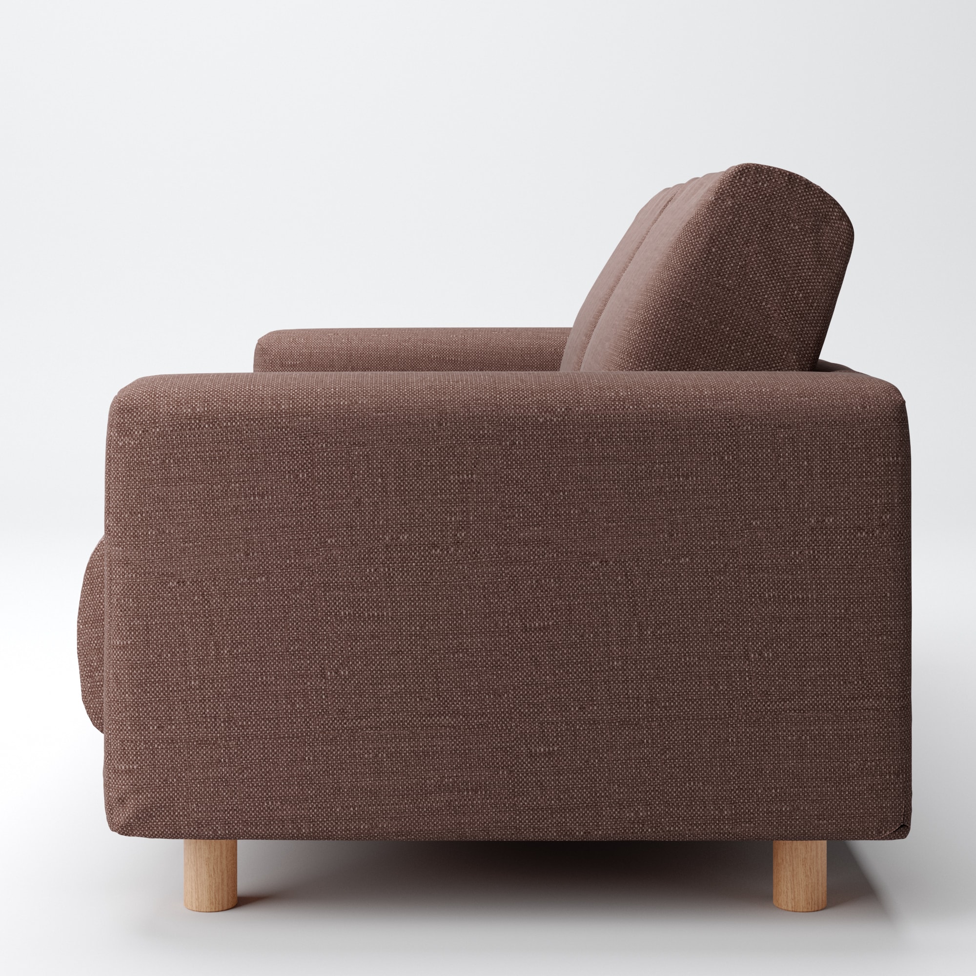 綿ポリエステル変り織ソファ本体２シーターウレタンポケットコイル用カバー／ブラウン