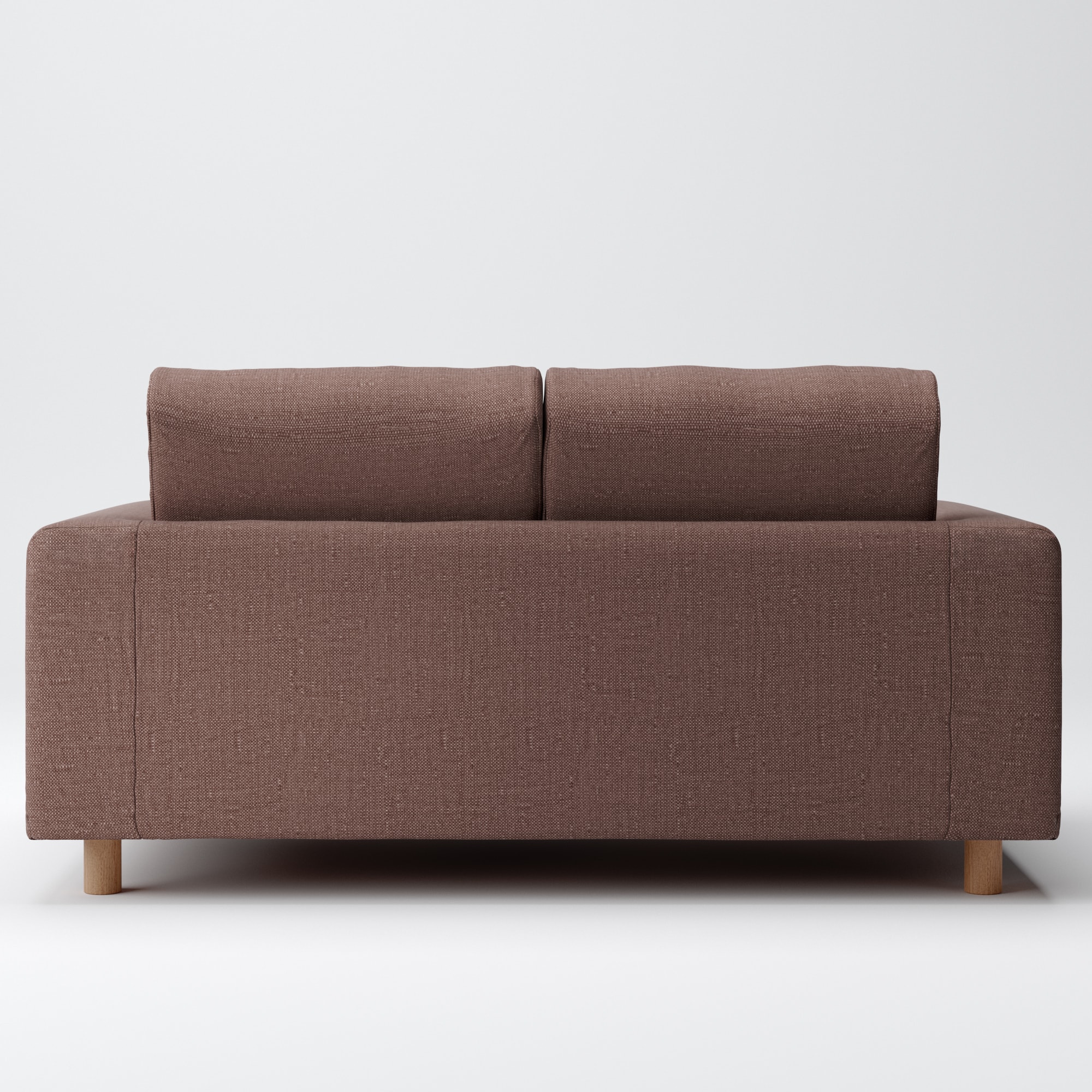 綿ポリエステル変り織ソファ本体２シーターウレタンポケットコイル用カバー／ブラウン