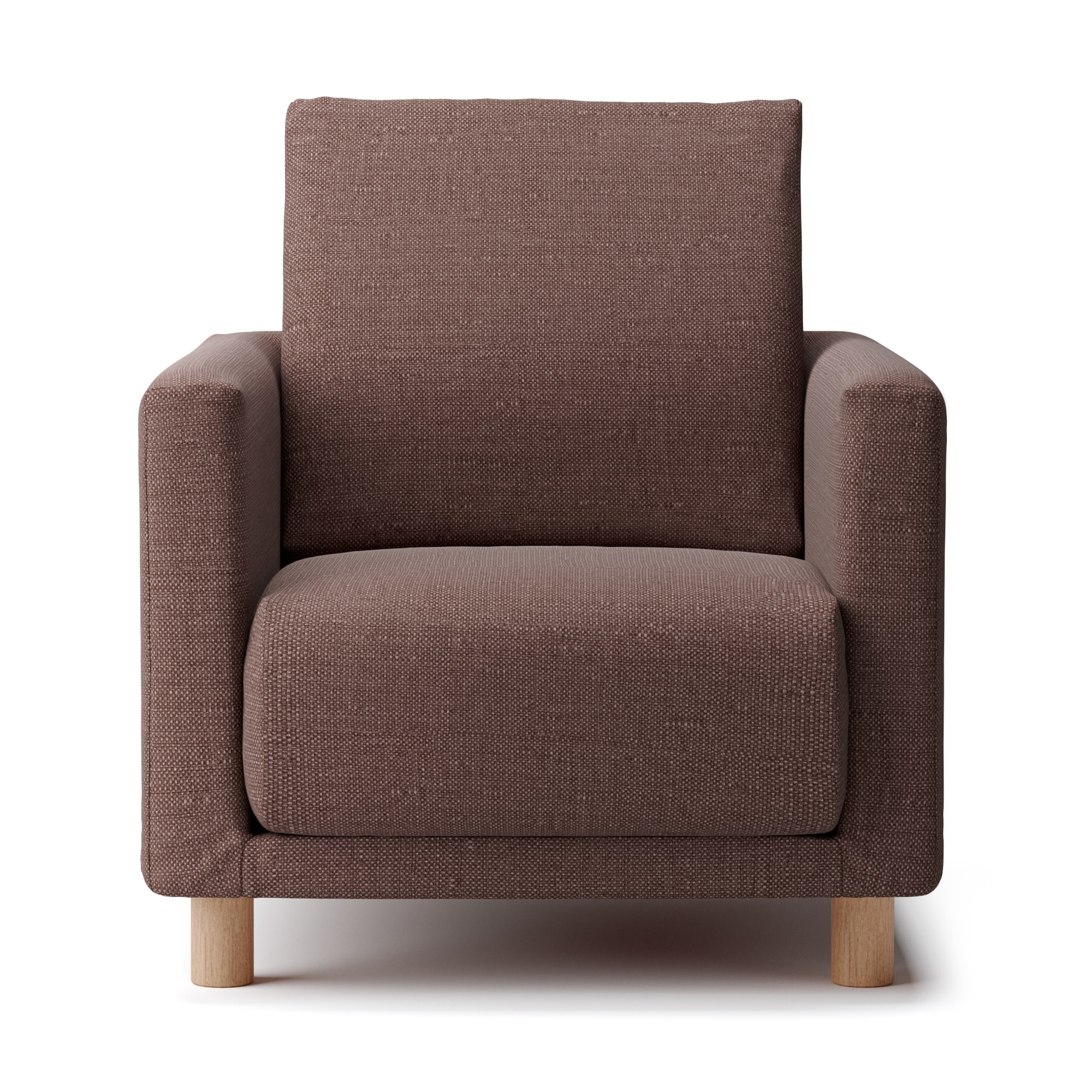 綿ポリエステル変り織ソファ本体１シーターウレタンポケットコイル用カバー／ブラウン