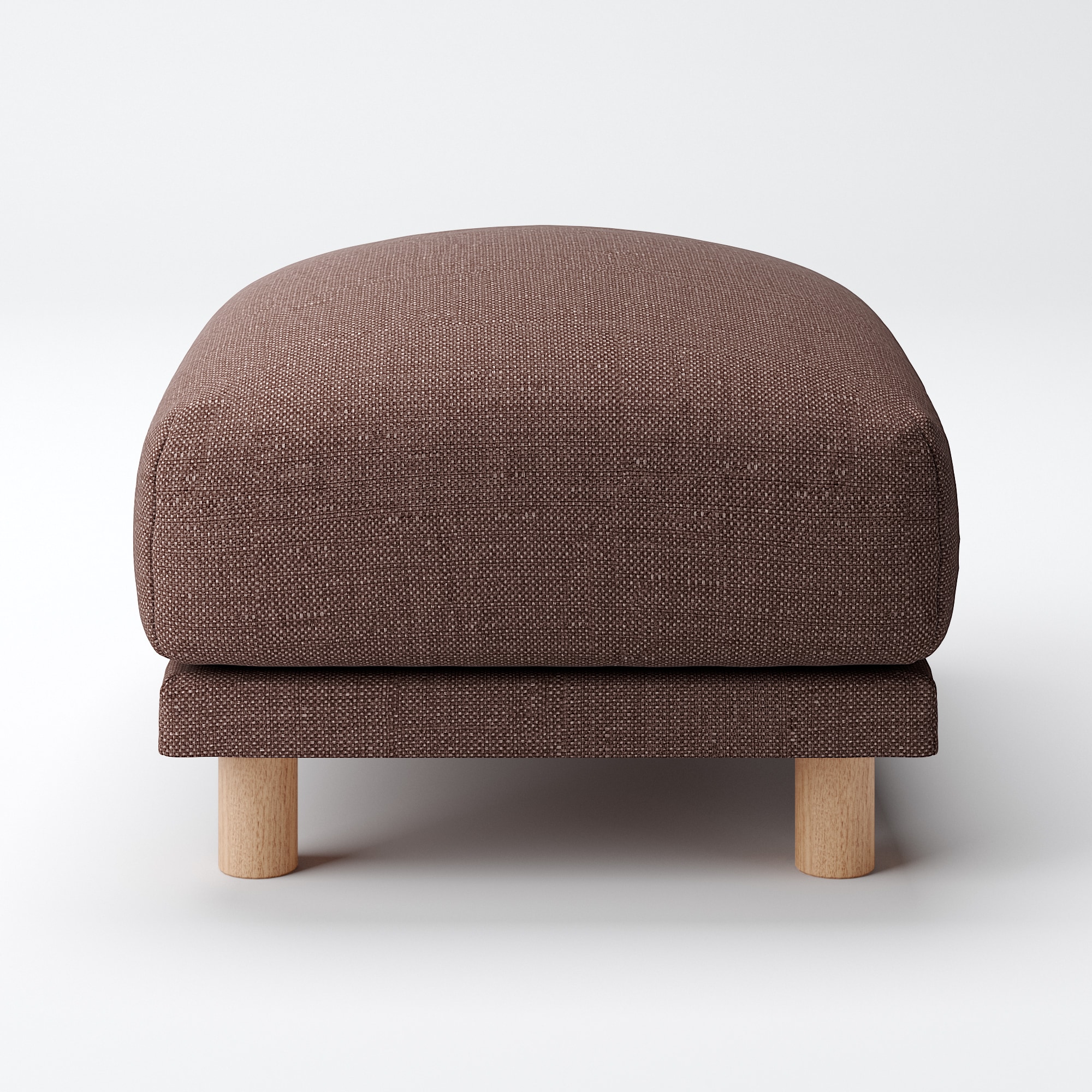 綿ポリエステル変り織ソファ本体オットマンフェザーポケットコイル用カバー／ブラウン