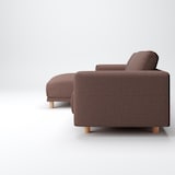 綿ポリエステル変り織ソファ本体３Ｓフェザーポケットコイルカウチタイプ右カバーＢＲ