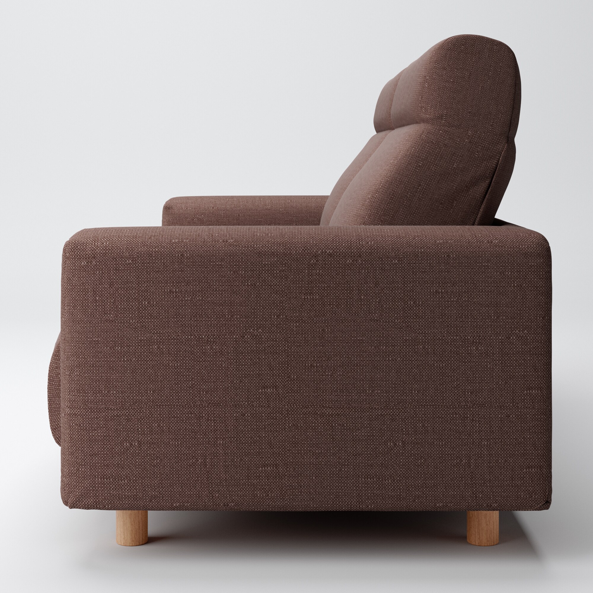 綿ポリエステル変り織ソファ本体２．５ＳフェザーポケットコイルハイバックカバーＢＲ