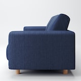 綿デニムソファ本体・３シーター・ウレタン・ポケットコイル用カバー／ブルー