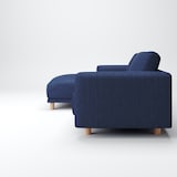 綿デニムソファ本体３シーターフェザーポケットコイルカウチタイプ右用カバー／ブルー