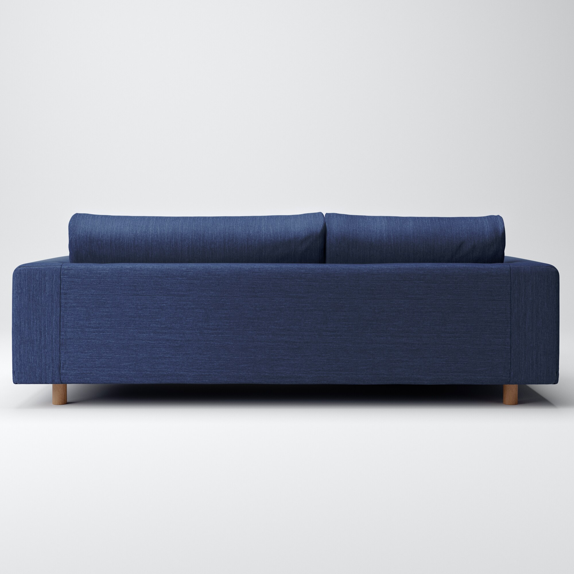 綿デニムソファ本体３シーターフェザーポケットコイルカウチタイプ右用カバー／ブルー