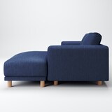 綿デニムソファ本体３シーターフェザーポケットコイルカウチタイプ左用カバー／ブルー