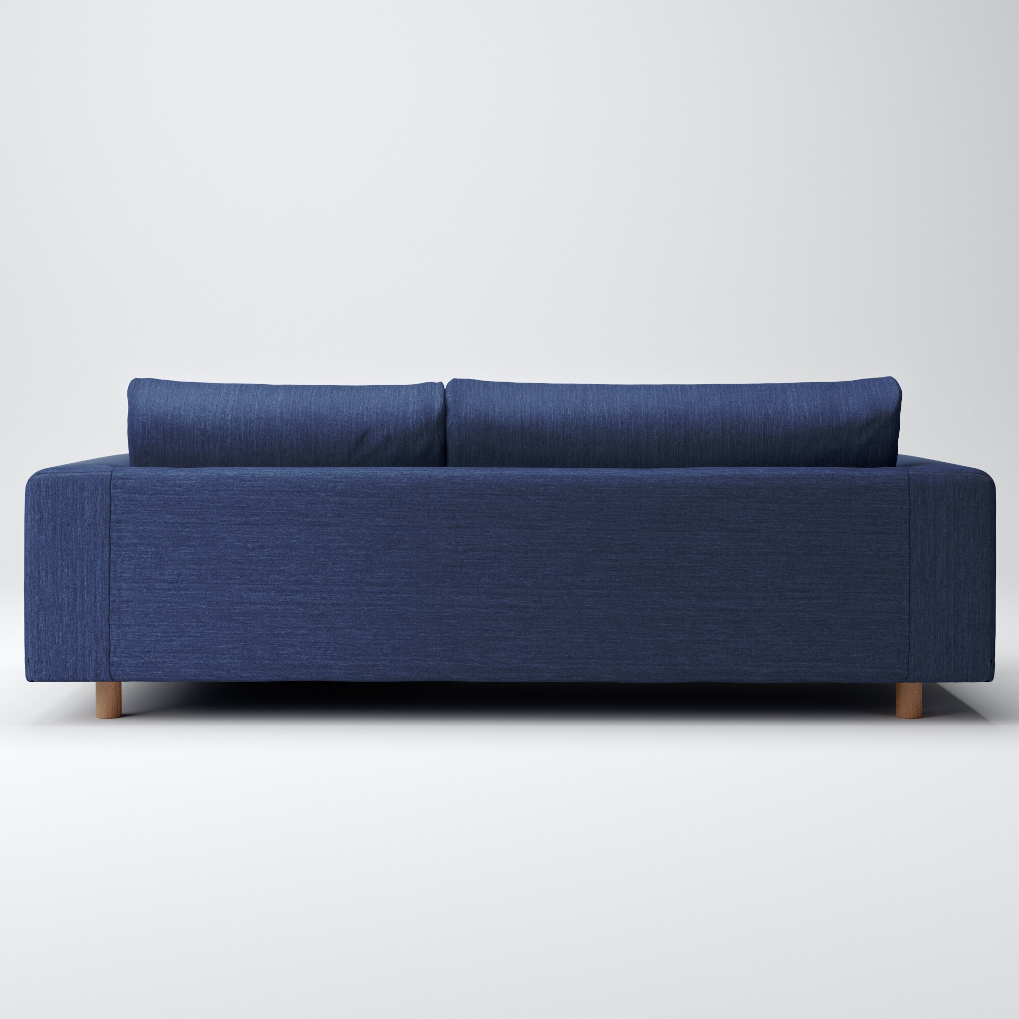 綿デニムソファ本体３シーターフェザーポケットコイルカウチタイプ左用カバー／ブルー