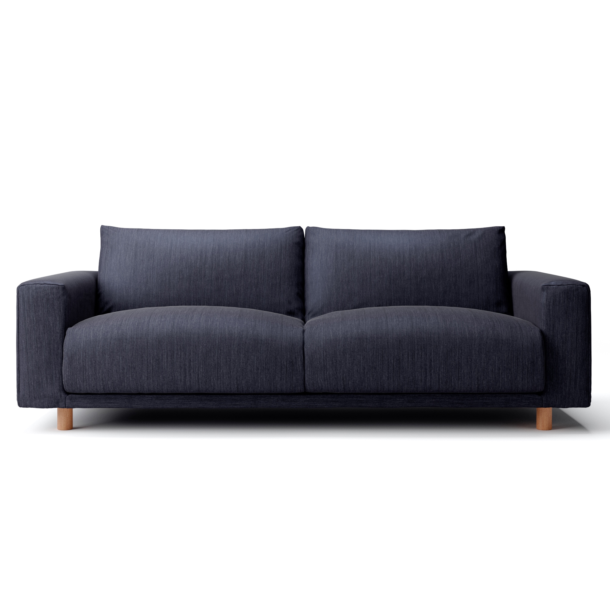 綿デニムソファ本体・３シーター・フェザー・ポケットコイル用カバー／ネイビー