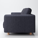 綿デニムソファ本体・３シーター・フェザー・ポケットコイル用カバー／ネイビー