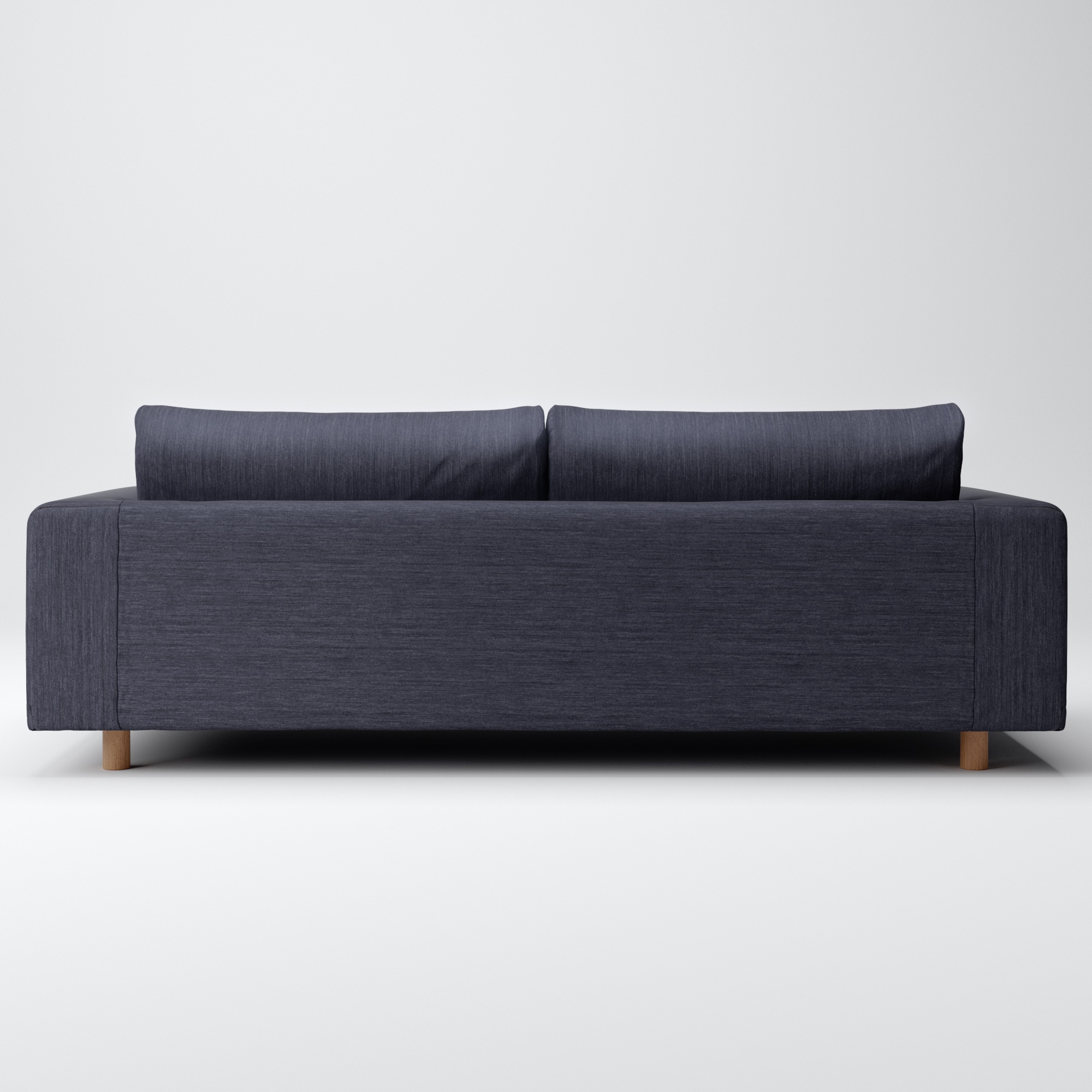 綿デニムソファ本体・３シーター・フェザー・ポケットコイル用カバー／ネイビー