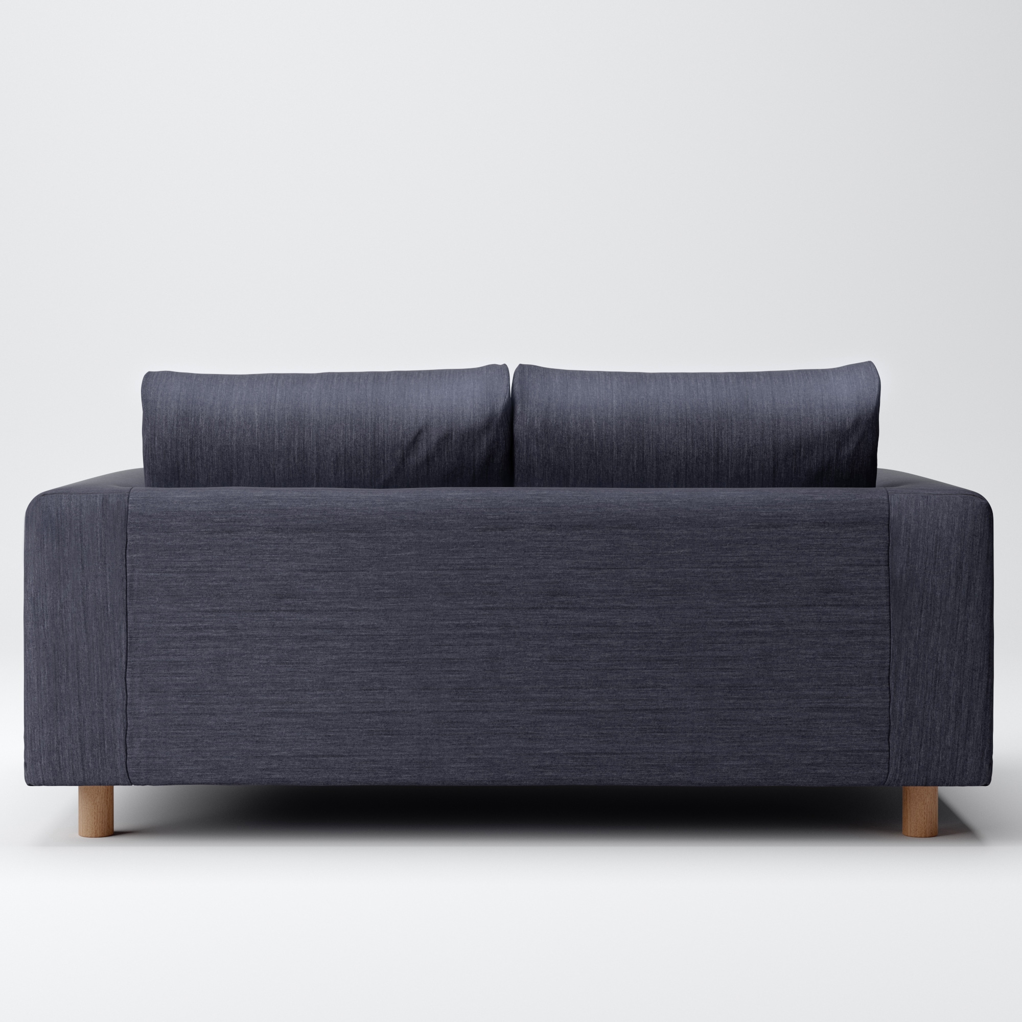 綿デニムソファ本体・２シーター・フェザー・ポケットコイル用カバー／ネイビー