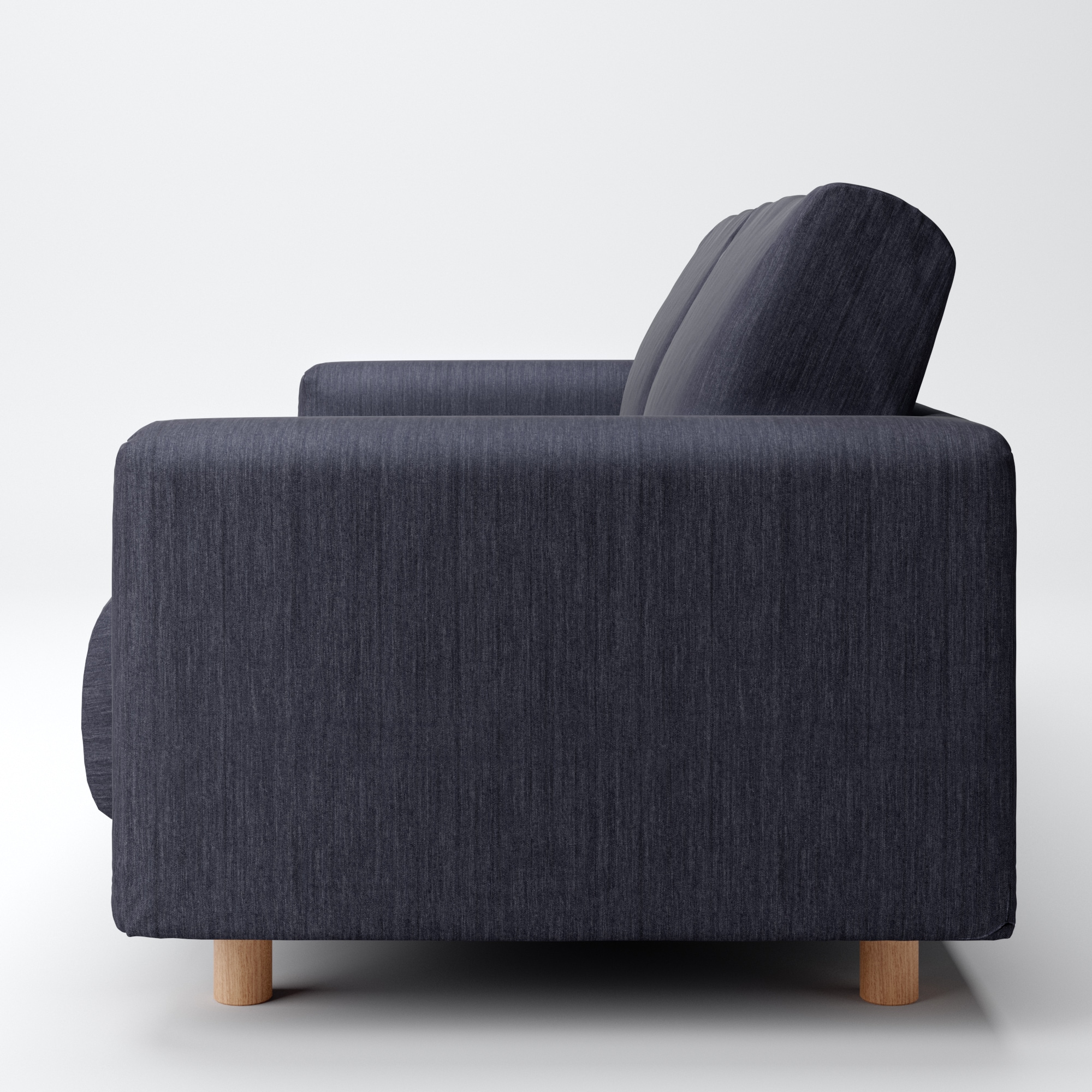 綿デニムソファ本体・２．５シーター・ウレタン・ポケットコイル用カバー／ネイビー