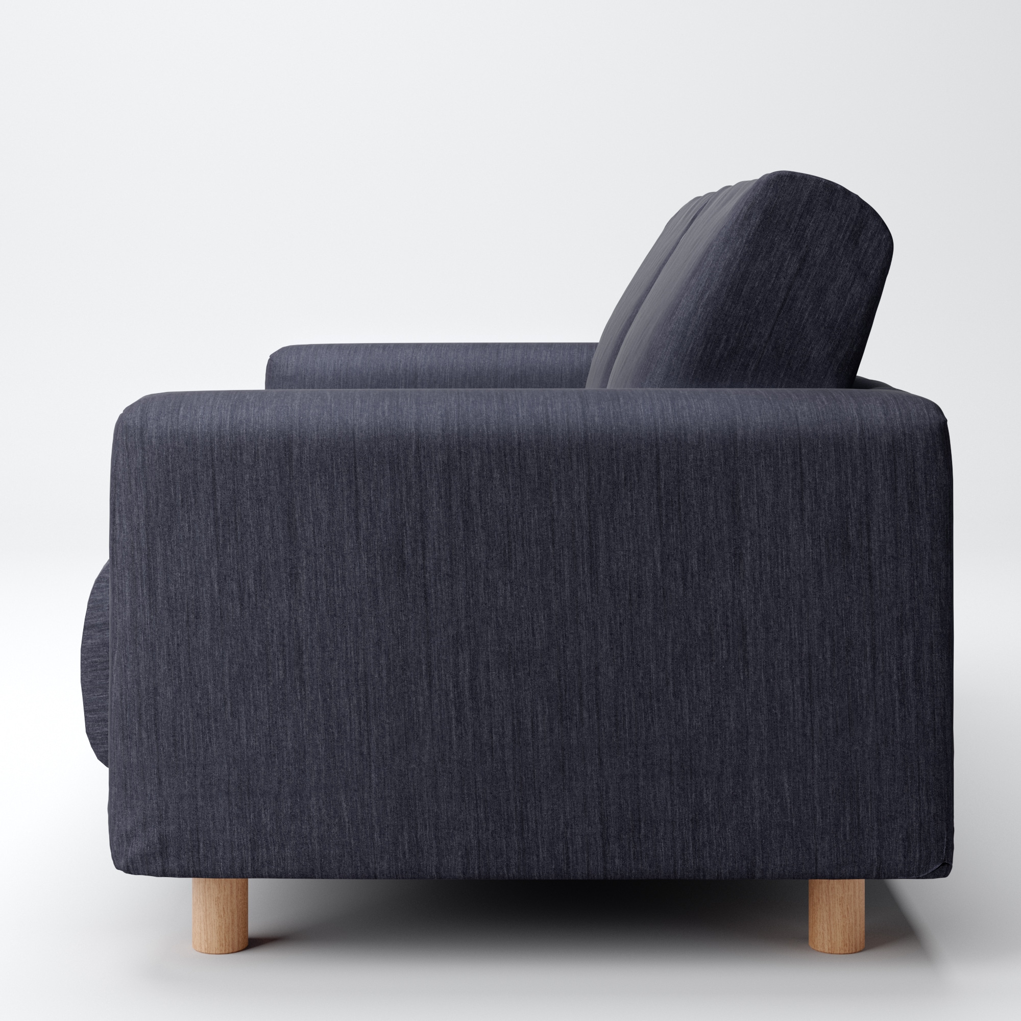 綿デニムソファ本体・２シーター・ウレタン・ポケットコイル用カバー／ネイビー