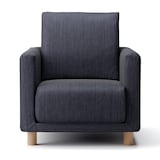 綿デニムソファ本体・１シーター・ウレタン・ポケットコイル用カバー／ネイビー