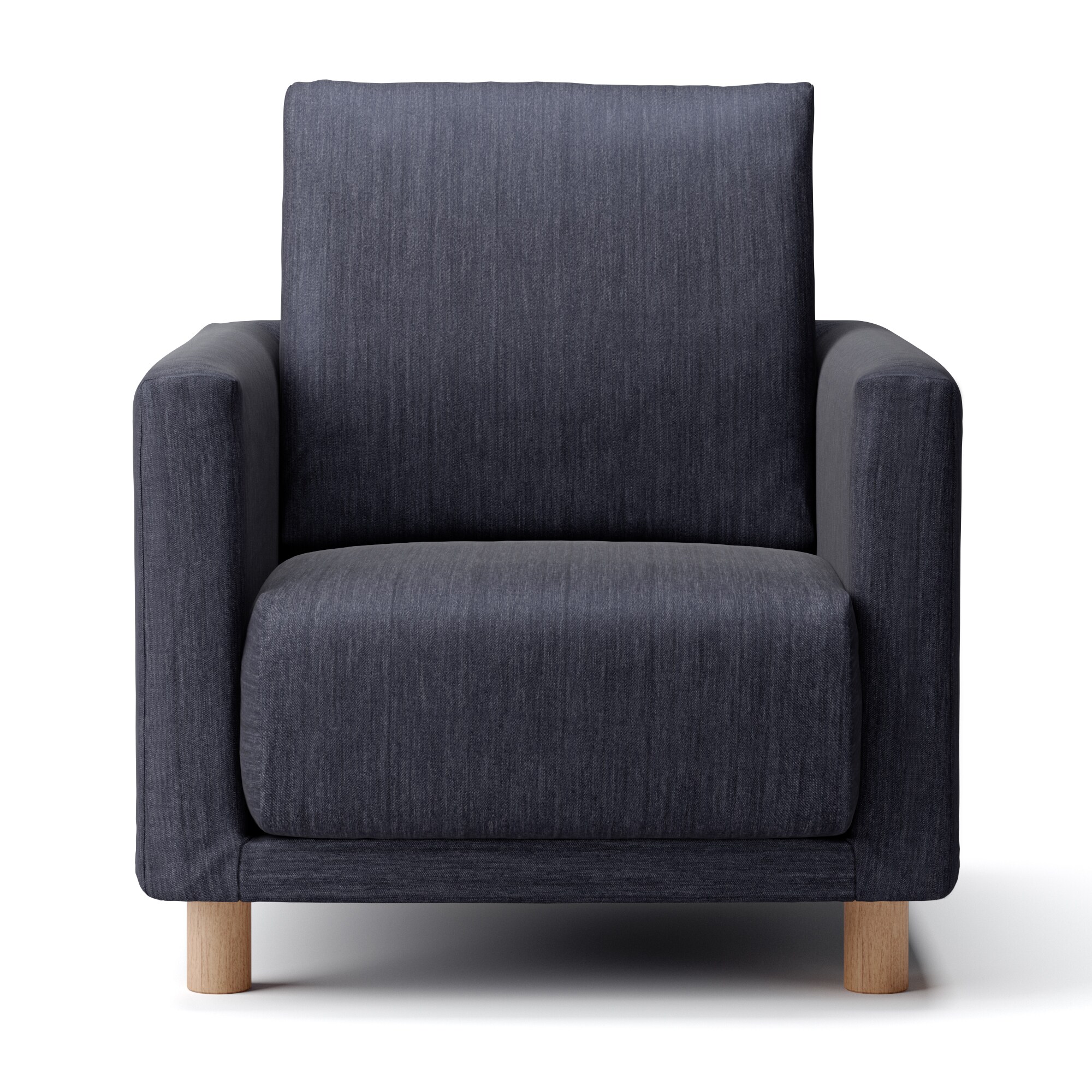 綿デニムソファ本体・１シーター・ウレタン・ポケットコイル用カバー／ネイビー