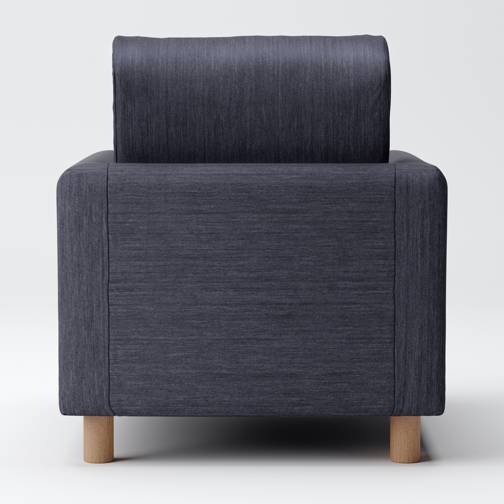 綿デニムソファ本体・１シーター・ウレタン・ポケットコイル用カバー／ネイビー