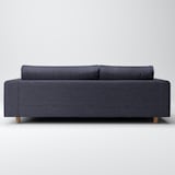 綿デニムソファ本体３シーターフェザーポケットコイルカウチタイプ右用カバーネイビー