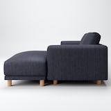 綿デニムソファ本体３シーターフェザーポケットコイルカウチタイプ左用カバーネイビー